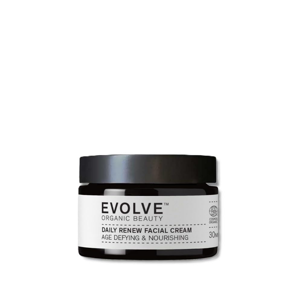 Evolve Organic Beauty - Natural Daily Renew Facial Cream | Small-Batch, Vegan Clean Beauty (1 oz | 30 mL) Packaging May Vary