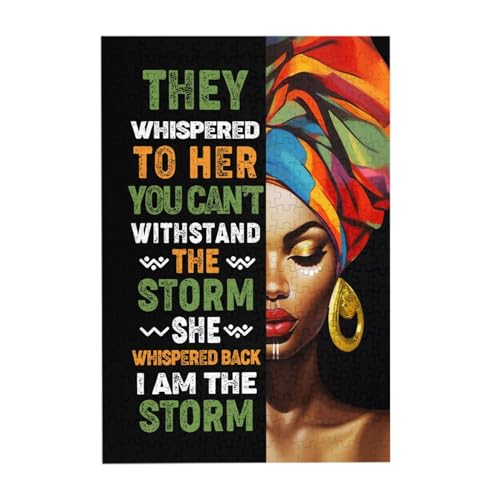 Black Women Puzzles African American Jigsaw Puzzles for Adults Art Wooden Puzzles Fun Inspirational Black Educational Intellectual 300 Piece