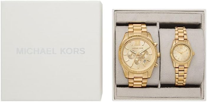 Michael Kors Lexington Three-Hand Gold-Tone Stainless Steel Bracelet Watch Gift Set (Model: MK4950SET) - Image 6