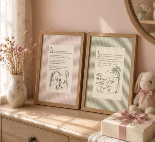 Framed Vintage Girl Nursery Wall Art Girlhood Poem Canvas Wall Decor by YEGIYG - Used condition - Image 8