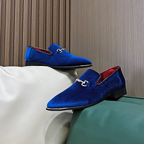 Image of FLQL Men's Luxury Penny Loafer Slip-On Velvet Shoes Party Dancing Shoes Suede Wedding Shoes Plus Size 7-13