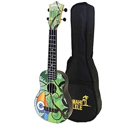 Mahilele – Ukulélé 3.0 motif oiseau bleu - Les Beatles, Paul McCartney, John Lennon, RIngo Starr, George Harrison