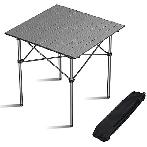 MuChoney Aluminum Camping Folding Table Straight Feet (Large Size 28”x27”x25”) 2022 New Edition Multifunctional Table Camping Hiking Travel Picnic Other Indoor-Outdoor Activities. Cover