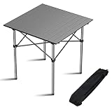 MuChoney Aluminium Klapptisch Campingtisch Groß (71 x 68 x 63 cm) 2022 Neue Edition (Gerade Füße) Multifunktionstisch Camping Wandern Reisen Picknick Sonstige Indoor-Outdoor Aktivitaten