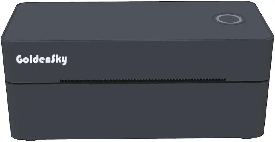 Goldensky Impressora Térmica de Etiquetas 110mm USB Preta Slim para Logística Armazenagem e Expedição Correios