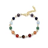 sedmart 7 Chakra Stone Rainbow Quartz Bracelet for Women Men Fathers Day Gift