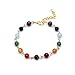 Sedmart 7 Chakra Stone Rainbow Quartz Bracelet for Women Men Fathers Day Gift