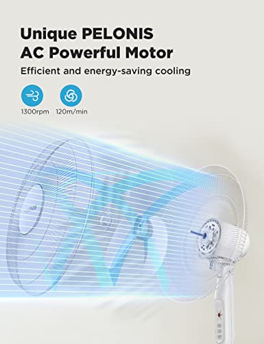 Pelonis 16'' Pedestal Remote Control Oscillating Stand Up Fan 7-Hour Timer, 3-Speed, And Adjustable Height,Electric Cooling Fans & 40''Oscillating Tower Fan | Remote Control | Quiet Stand Up | Black #TOP2