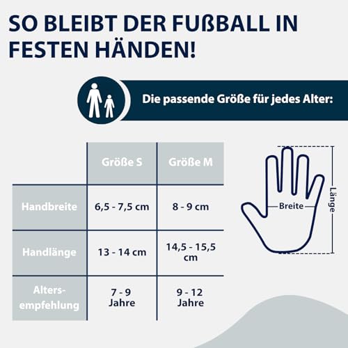 HUDORA Torwarthandschuhe - Gepolsterte Fu&szlig;ball Torh&uuml;terhandschuhe f&uuml;r Kinder & Jugendliche in Gr&ouml;&szlig;e M - Schaumstoffr&uuml;cken - Fu&szlig;ballhandschuhe mit Klettverschluss - grau