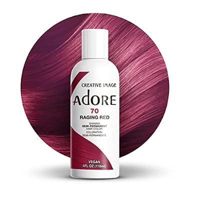 Adore Semi Permanent Hair Color - Vegan and Cruelty-Free Hair Dye - 4 Fl Oz - 070 Raging Red (Pack of 3)