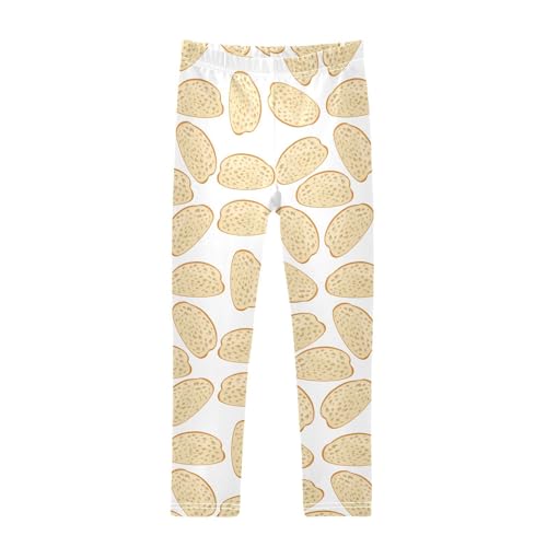 Bakery Bread Baked Goods Food Girls Leggings,Workout Leggings for Girls Toddler Athletic Leggings Size for 3-10T