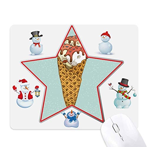Tapis de souris boule de crème glacée et bonhomme de neige de la famille