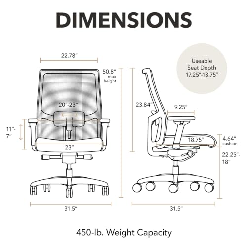 Image of HON Ignition 2.0 Big and Tall Ergonomic Office Chair, Desk Chair, Ash