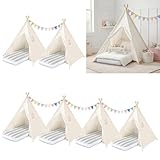 6 Pack Teepee Tent for Kids with Inflatable Airbed, Light,...