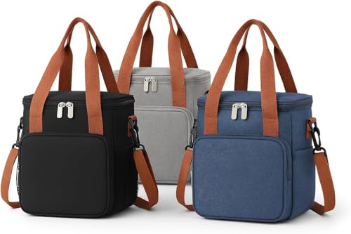 Bolsa Térmica Marmita Grande 8L Oxford com Alça e 2 Compartimentos - Lancheira Térmica para Almoço, Bebidas, Academia e Trabalho