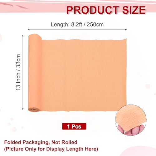 Image of MECCANIXITY Crepe Paper Roll 8.2ft Long 13 Inch Wide for Wedding Ceremony Various Large Festivals Decoration, Champagne