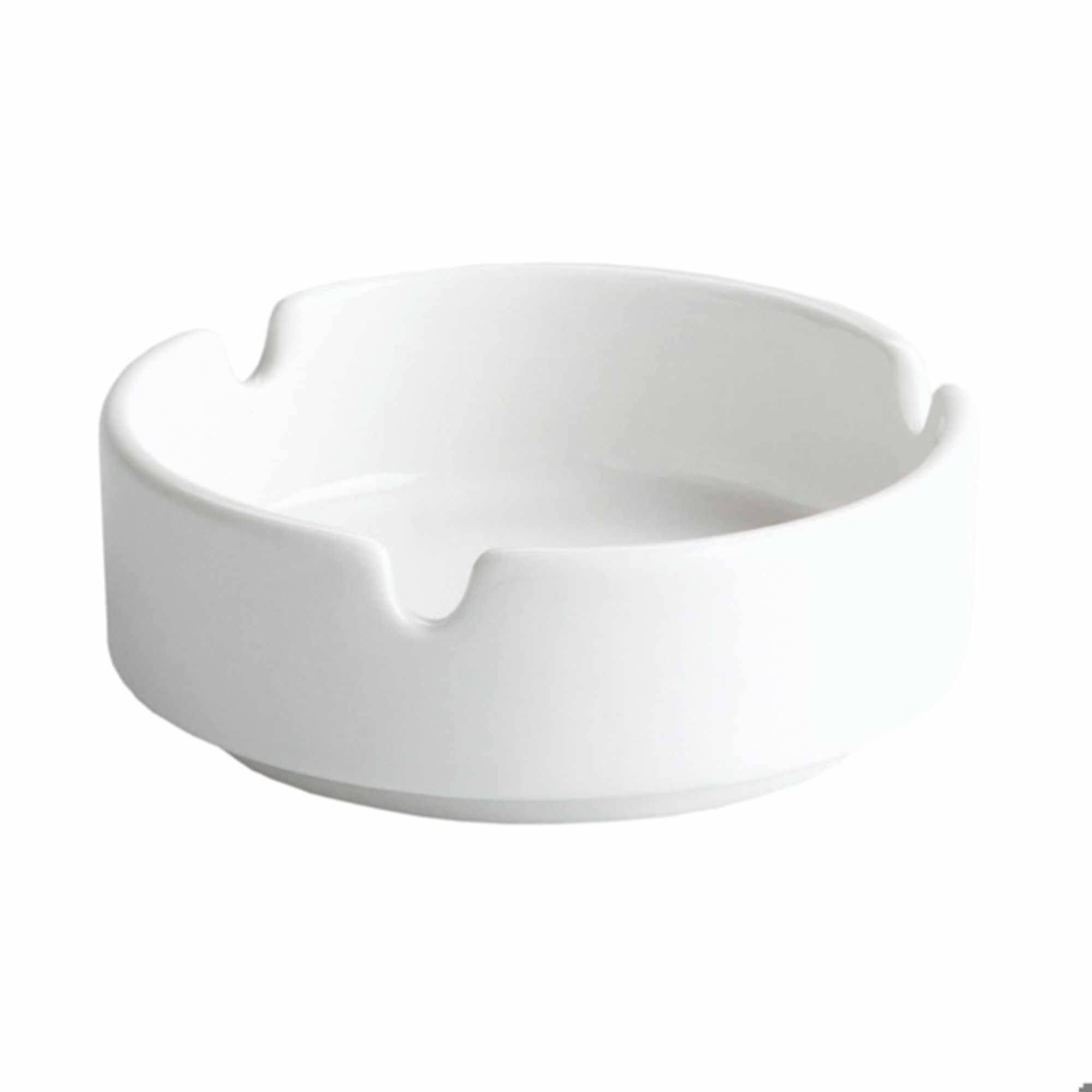 Viejo Valle Moonlight Ceramic Ashtray White 10cm – Round Porcelain Cigarette Ashtray with 3 Rests, Dishwasher Safe Indoor Outdoor Table Ashtray for Home, Pub & Garden