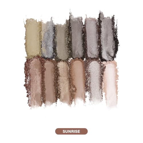 Image of L.A Color Day To Night 12 Color Eyeshadow, After Dark Long wearing and Easily Blendable Eye makeup Palette | Matte, Shimmers and Metallic (Sunrise) (Pack of 2)