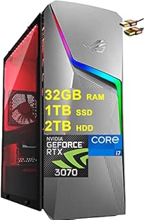 ASUS ROG Strix G10CE Gaming Desktop Computer 11th Generation Intel Octa-Core i7-11700F 32GB RAM 1TB SSD + 2TB HDD GeForce RTX 3070 8GB Graphic DisplayPort Aura SYNC Lighting Win11 Black + HDMI Cable