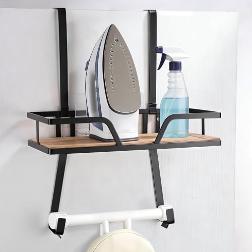 AIDILI Ironing Board Hanger - Over the Door Ironing Board Holder Iron Holder Wall Mount Laundry Room Organization and Storage for Iron Steam & Supplies Fits Up to 1.8 in Door
