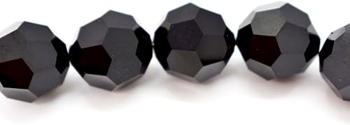 Miniatura 2 de 50 cuentas de cristal redondas sueltas facetadas de Adabele austriaco de 0.315 pulgadas, color negro azabache compatibles con 5000 cristales de