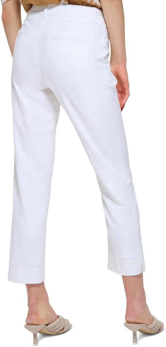 Calvin Klein Womens High Rise Solid Ankle Pants Ivory 16