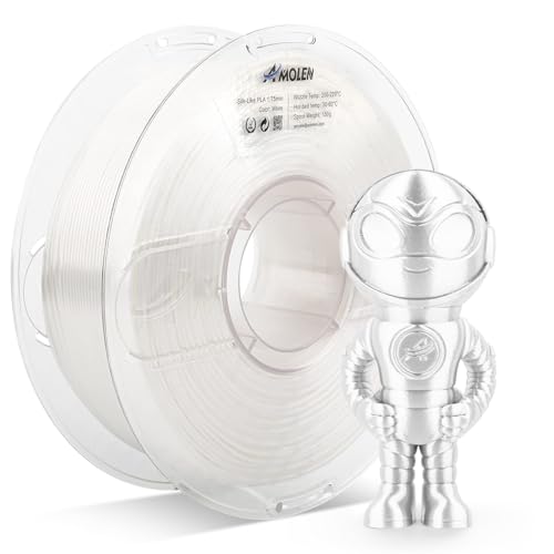 Image of AMOLEN Silk PLA Filament 1.75mm 3D Printer filaments, Shiny White Filament for 3D Printing, 1kg(2.2lbs) Spool, Compatible with Most Printer(Silk White)