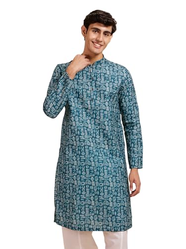 Image of DIWAS BY MANYAVAR Men's Cotton Blend Printed Kurta (1pc)