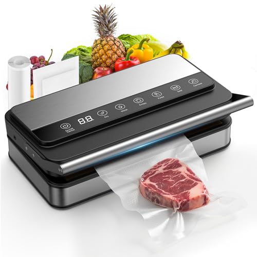 85Kpa Food Vacuum Sealer with Digital Timer, Built-in Cutter, and Storage Box