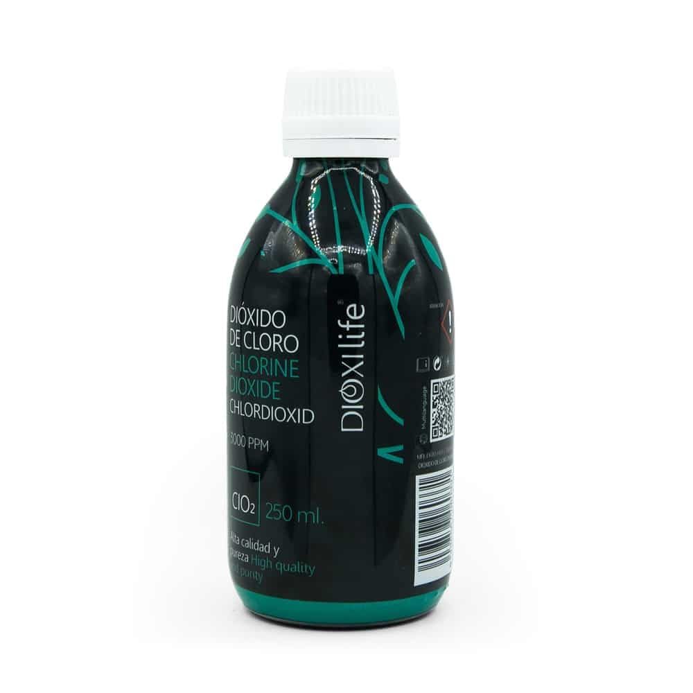 Dióxido de Cloro 250 ml Dioxilife, Botella de Vidrio Negro