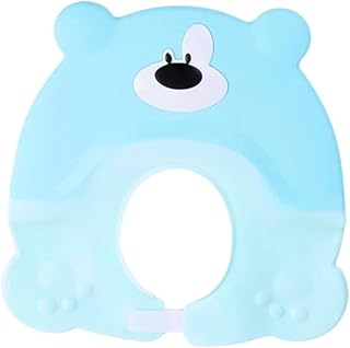 Shampoo Cap Adjustable Silicone Bath Visor Soft Waterproof Shampoo Hat with Earmuff Protection Shower Cap Hair Wash Shield Keeps Water Out of Eyes During Bath Time (Mint)