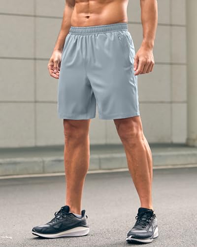 Image of G Gradual Men's Athletic Running Shorts with Zipper Pockets Quick Dry 7 inch / 5 inch / 9 inch Workout Gym Shorts for Basketball Hiking