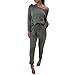 Produktbild Btruely Damen Jumpsuit, Lose Overalls Zerrissen Bodysuit Aus Schulter Playsuits (M, Grün)
