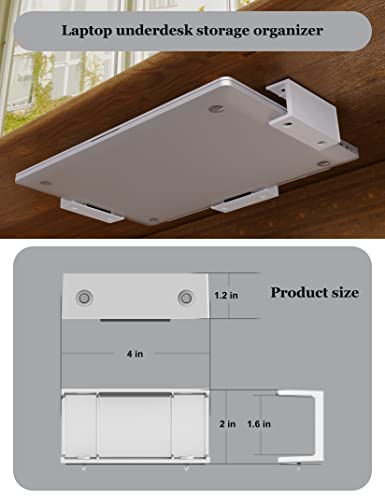 Soporte ajustable para laptop blanco para montaje bajo escritorio miniatura 2