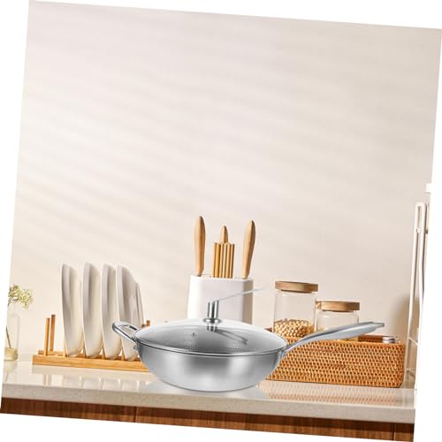 Wok de acero inoxidable con recubrimiento honeycomb y tapa miniatura 3