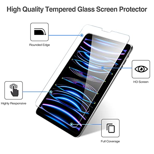 ProCase 2+2 Pack Screen Protector for iPad Pro 11 4th 3rd 2nd 2022 2021 2020 with Camera Lens Protector - Image 3