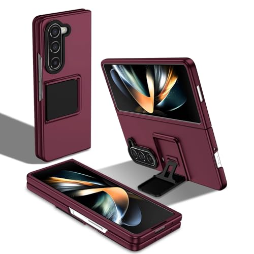 Samsung Galaxy Z Fold 5 5G Ή̒^yʃP[XAt{fBϏՌJo[AGalaxy p߉\ȃX^htȕیdbP[X(WINE RED)