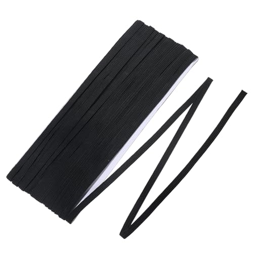 Black Elastic for Sewing 1/4 Inch Wide 11 Yards Elastic Band for Sewing Stretch Elastics Bands Cord for Waistbands, Pants, DIY Crafts Soft High Elasticity