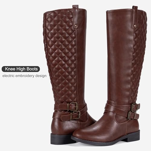 Vepose Women's 949 Knee High Boots,Tall Riding Boots Low Heel with Wide Calf4