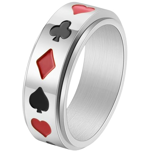 Bague poker rotative titane homme pour calmer l'anxiété
