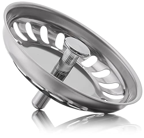 YoiYee Bonde d'évier de Cuisine en Acier Inoxydable épais, Filtre à déchets et Bouchon, 79,3 mm de diamètre Cover