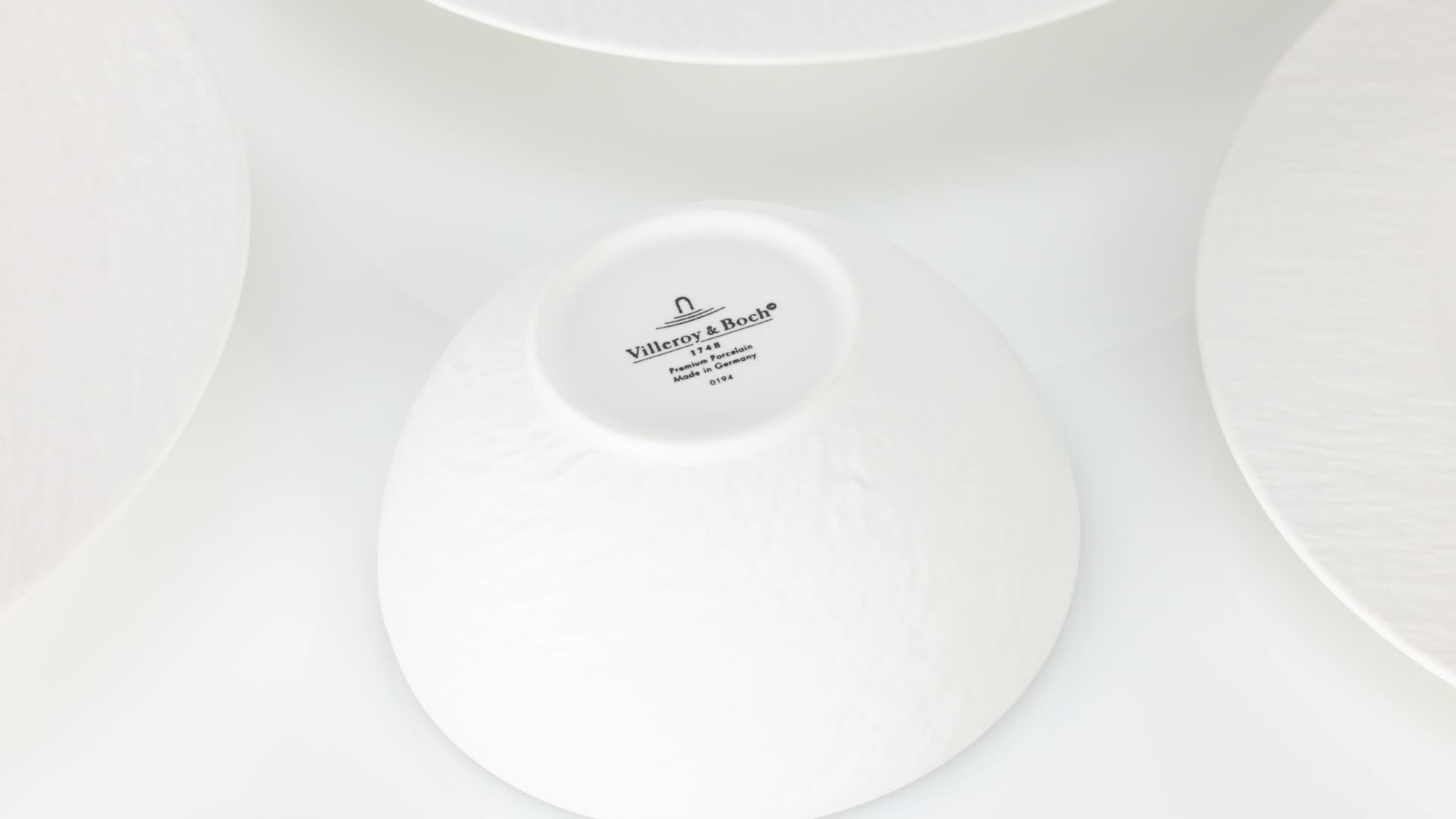 Lot De 6 Assiettes Gourmet Villeroy & Boch Manufacture Rock 31,7 Cm - Porcelaine Blanche Texturée - Lave-vaisselle & Micro-ondes