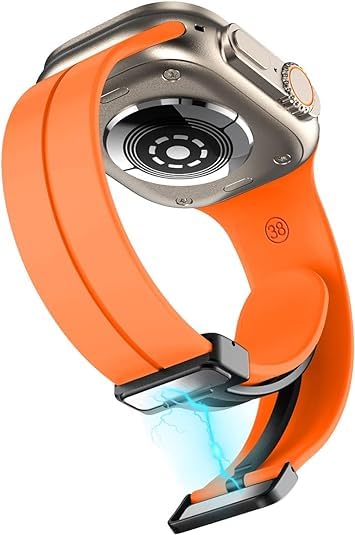 Image of Soft Silicone Sport Band Compatible with Apple Watch Ultra 49mm 45mm 44mm 42mm Magnetic Clasp Adjustable Strap For iWatch Series 10 9 8 7 6 5 4 3 2 1 SE Ultra 2nd gen (Only Strap, No Watch)