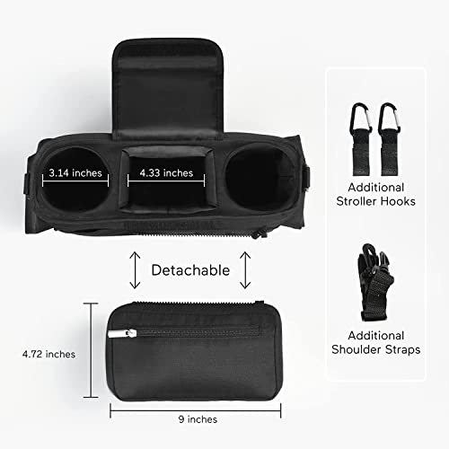 Momcozy Universal Stroller Organizer with Insulated Cup Holder