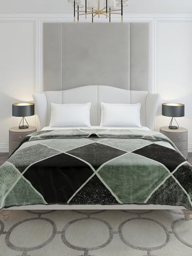 Image of Monte Carlo Double Bed Heavy Winter Blanket Denny 1 Ply PVC Pack 600 GSM | 3.2 KG (240x220 CM), Sea Green