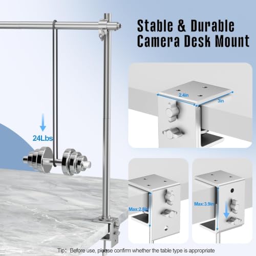 Image of EMART Overhead Camera Mount Rig, Adjustable Aluminum Tabletop Platform
