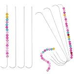 TIESOME 8 Pcs Bead Spinner Needles, 14cm/5.51 Inch Beading Needle for Seed Beads, Stainless Steel Big Eye Beading Needles for Seed Beads, 0.6mm & 0.7mm for Jewelry Making, Bracelet & Necklace