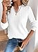 SHEWIN Womens Tops Casual V Neck Lightweight Early Fall Fashion 2025 Cozy Soft Fall Outfits for Women 2025 White Small