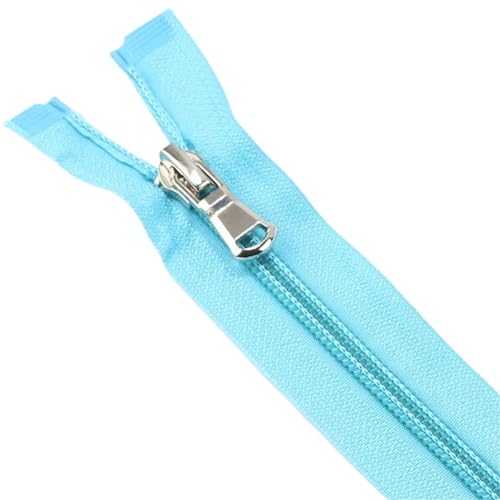 Fermeture éclair en nylon à extrémité ouverte 5# bleu ciel 80 cm anti-blocage