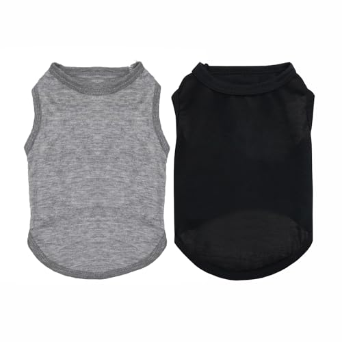 2 Packs Dog Shirts Blank Clothes Plain for Small to Medium Dogs Cotton Pet Apparel Fit for Extra Small Dog Cat (X-Large)